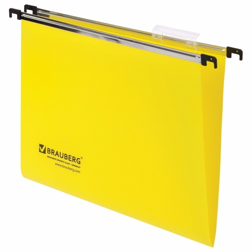 Подвесные папки А4 350х245 мм до 80 листов комп. 5 шт. пластик желтые Brauberg 231798 (90853)