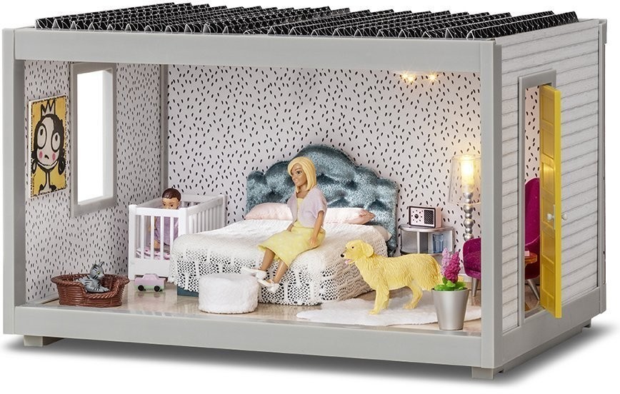 Кукольный домик "Комната 33 см", открытый на 360°, обои в наборе, для кукол 12 см (LB_60102300)