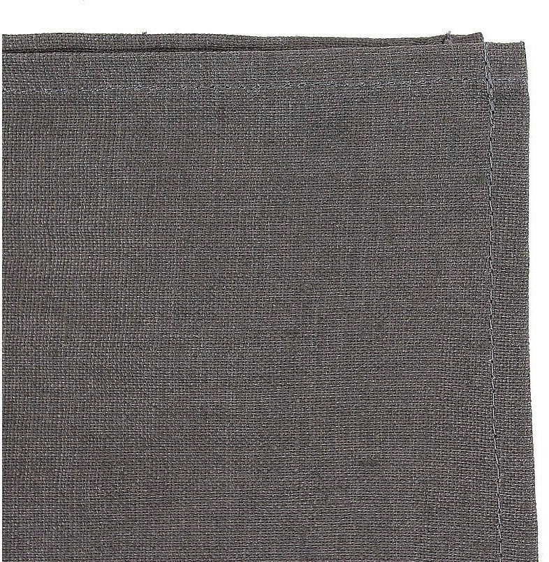 Скатерть на стол из умягченного льна с декоративной обработкой темно-серого цвета essential, 143х143 (63463)