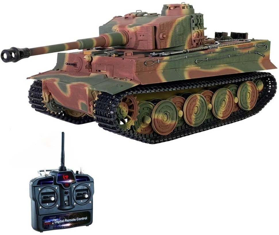 Радиоуправляемый танк Taigen Tiger 1 Германия 1:16 (лесной камуфляж, звук, дым V3) (AS3818-D-CAMO)
