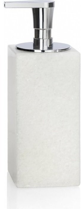Andrea House Диспенсер для жидкого мыла белый мрамор и хром BA14194