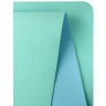 Коврик для йоги и фитнеса FM-201, TPE, 183x61x0,4 см, мятный/синий (2108057)