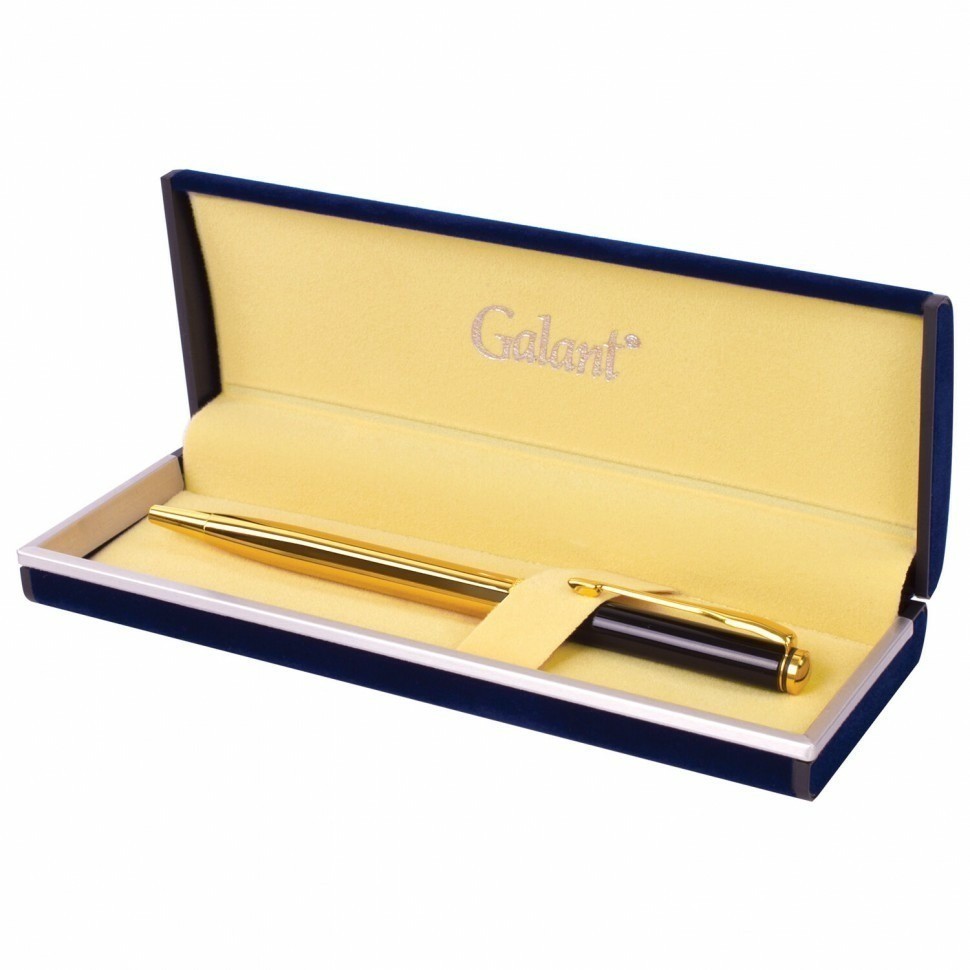 Ручка подарочная шариковая Galant Arrow Gold корпус черный/золотистый синяя 143523 (90800)