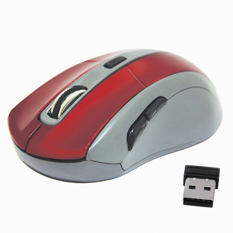 Мышь беспроводная DEFENDER ACCURA MM-965 USB оптическая красно-серая 52966 512030 (94369)