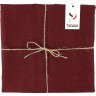 Скатерть на стол из умягченного льна с декоративной обработкой бордового цвета essential, 143х143 см (63459)