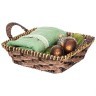 Набор полотенеце махровое в корзине "три орешка для золушки" 50х90см,зелёный,х\б 100%, SANTALINO (850-840-95)