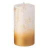 Свеча столбик d5*10 см белая с золотом (TT-00012844)