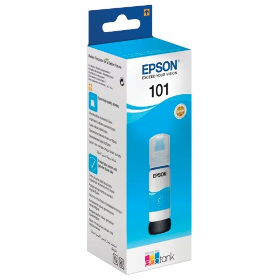 Чернила EPSON 101 T03V24 для СНПЧ L4150/ L4160/ L6160/ L6170/ L6190 голубые 363024 (93642)