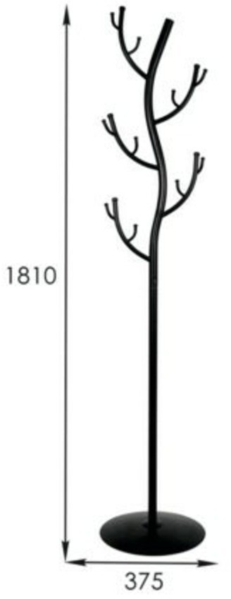 Вешалка-стойка Дерево, 1,81 м, диск 37,5 см, 15 крючков, металл, черная, ВНП 211 Ч/609158 (96626)