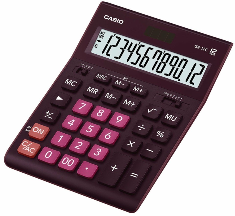 Калькулятор настольный Casio GR-12C-WR-W-EP 12 разрядов 250444 (64951)