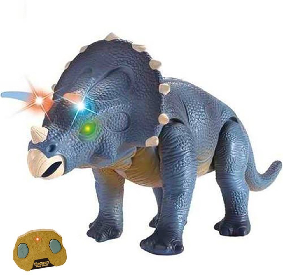 Радиоуправляемый динозавр - Трицератопс (39 см, серый, свет, звук) - 9982-GREY