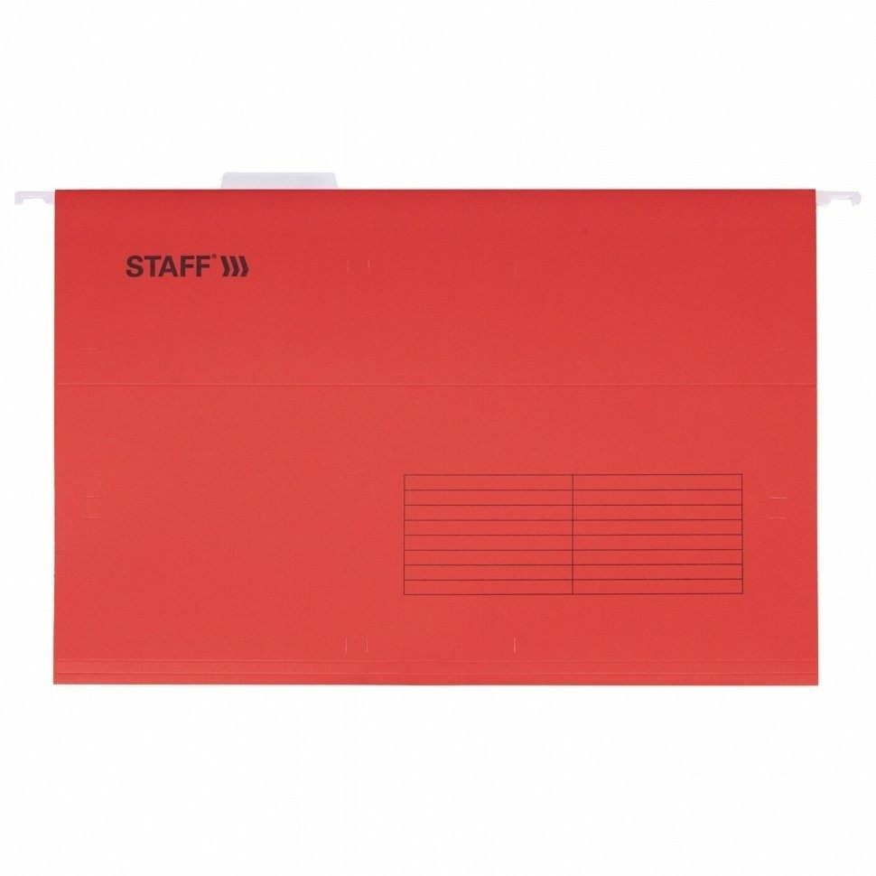Подвесные папки A4/Foolscap 404х240 мм до 80 л к-т 10 шт красные картон STAFF 270936 (93177)
