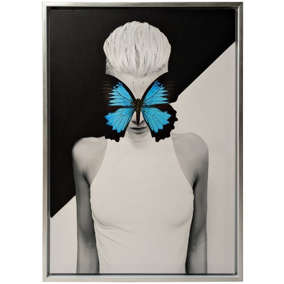 Постер "Девушка с бабочкой" 70*100 см, багет кэнвес (TT-00008140)