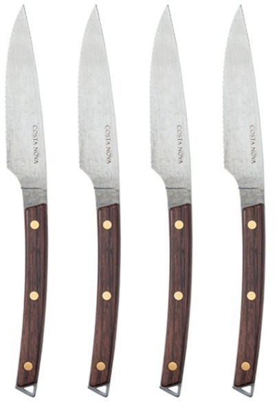 Набор из 4 ножей для стейка C20587-VTG, дерево, металл, matt chrom, Costa Nova