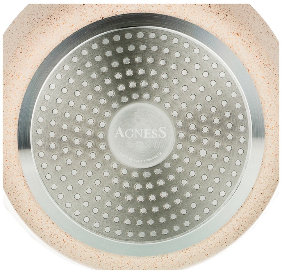 Сковорода agness глубокая с антипригарным "мраморным" покрытием, серия granite, 20х5,7см (952-016)