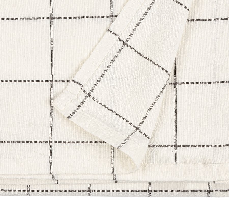 Скатерть из хлопка белого цвета в клетку из коллекции essential, 170х170 см (73657)