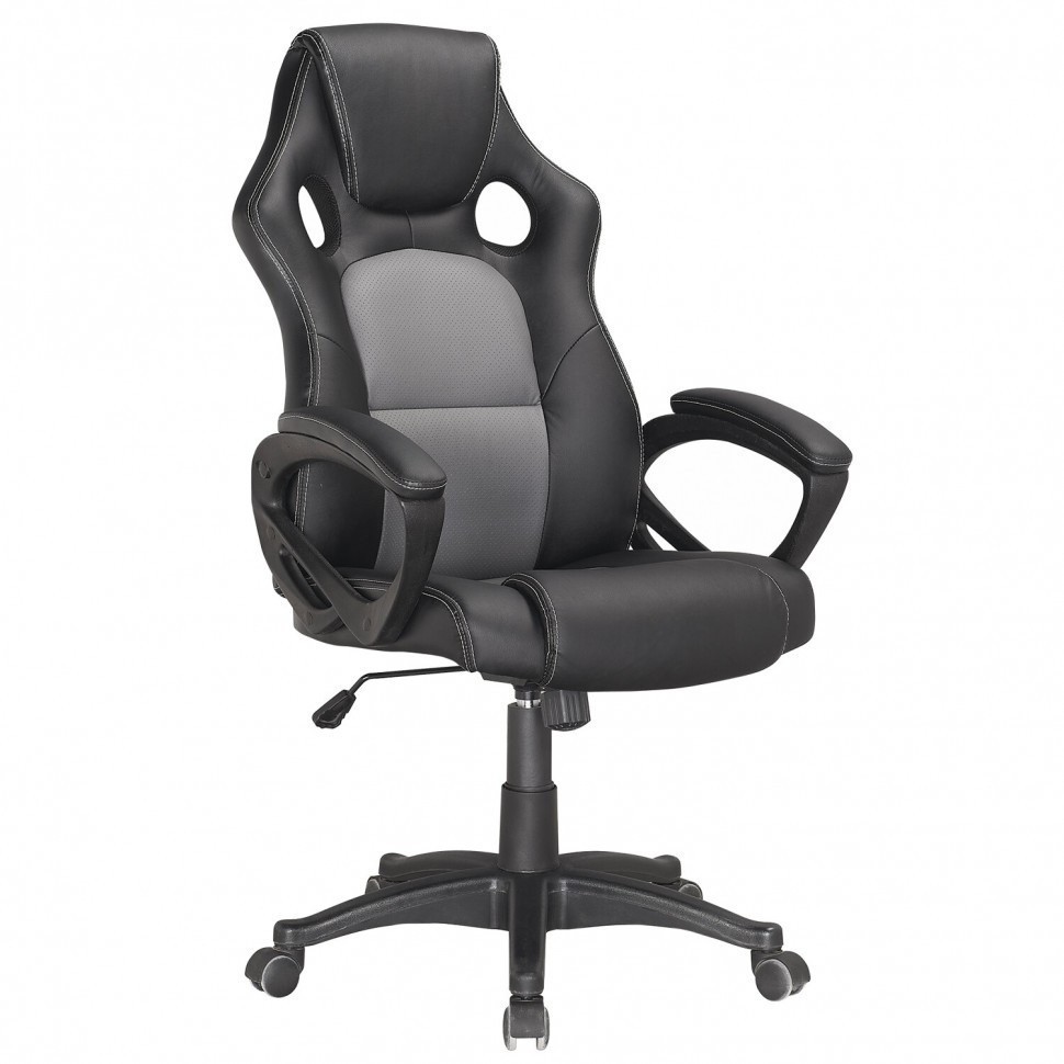 Кресло компьютерное Brabix Rider Plus EX-544 Комфорт экокожа черно-серое 531582 (84654)
