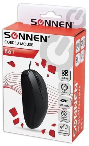 Мышь проводная оптическая USB Sonnen B61 (513513) (2) (86746)