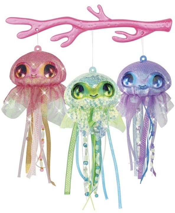 Серия Coralia; Подарочный набор для творчества "Сверкающие медузы" (3 заготовки, вешалка, бусины, ленты, накдейки) (11306_NSDA)