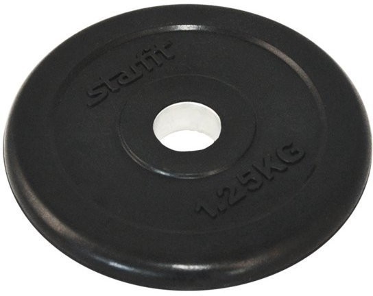 Диск обрезиненный BB-202 d=26 мм, стальная втулка, черный, 1,25 кг (998361)