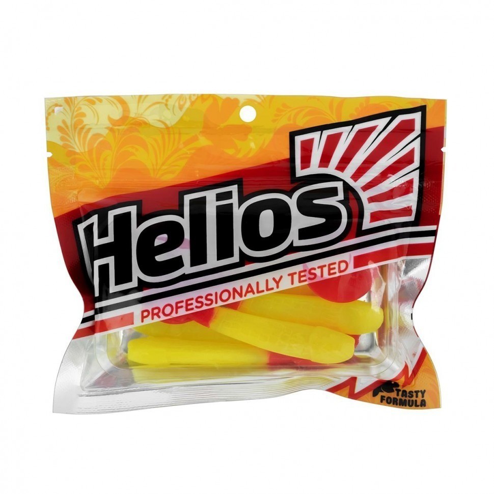 Твистер Helios Long Hybrid 3,55"/9,0 см, цвет Yellow RT 7 шт HS-15-038 (78224)