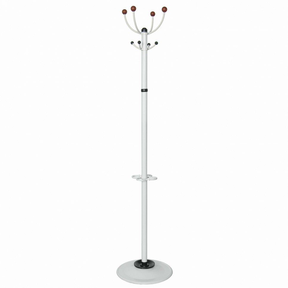 Вешалка-стойка "Квартет-З" 1,79 м основание 40 см 4 крючка + место для зонтов металл белая (90242)