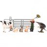Игрушки фигурки в наборе серии "На ферме", 8 предметов (фермер, корова, 2 поросенка, кролик, орел, ограждение-загон, инвентарь) (ММ205-011)