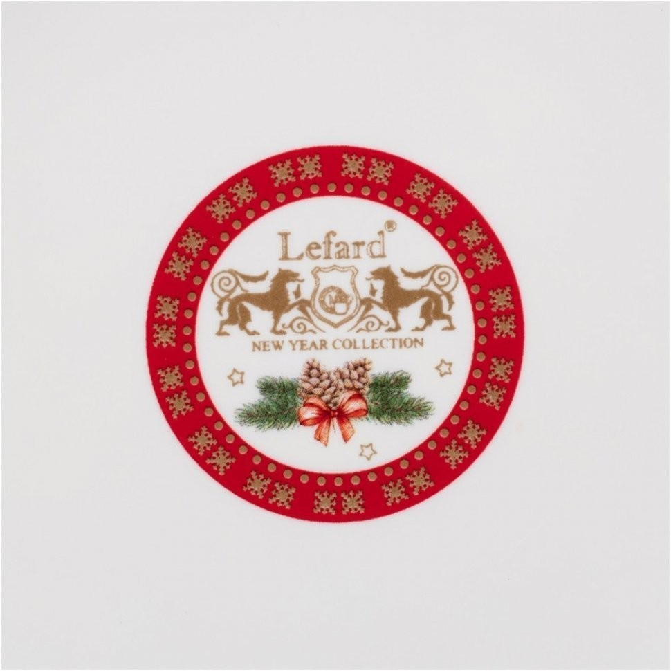 Тарелка обеденная lefard  "дед мороз" 27 см красная (85-1719)