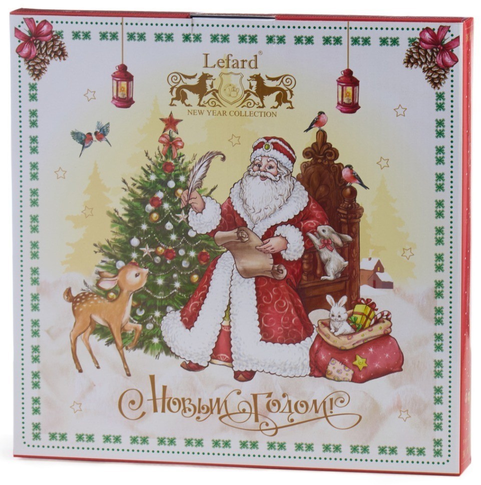 Тарелка обеденная lefard  "дед мороз" 27 см красная (85-1719)