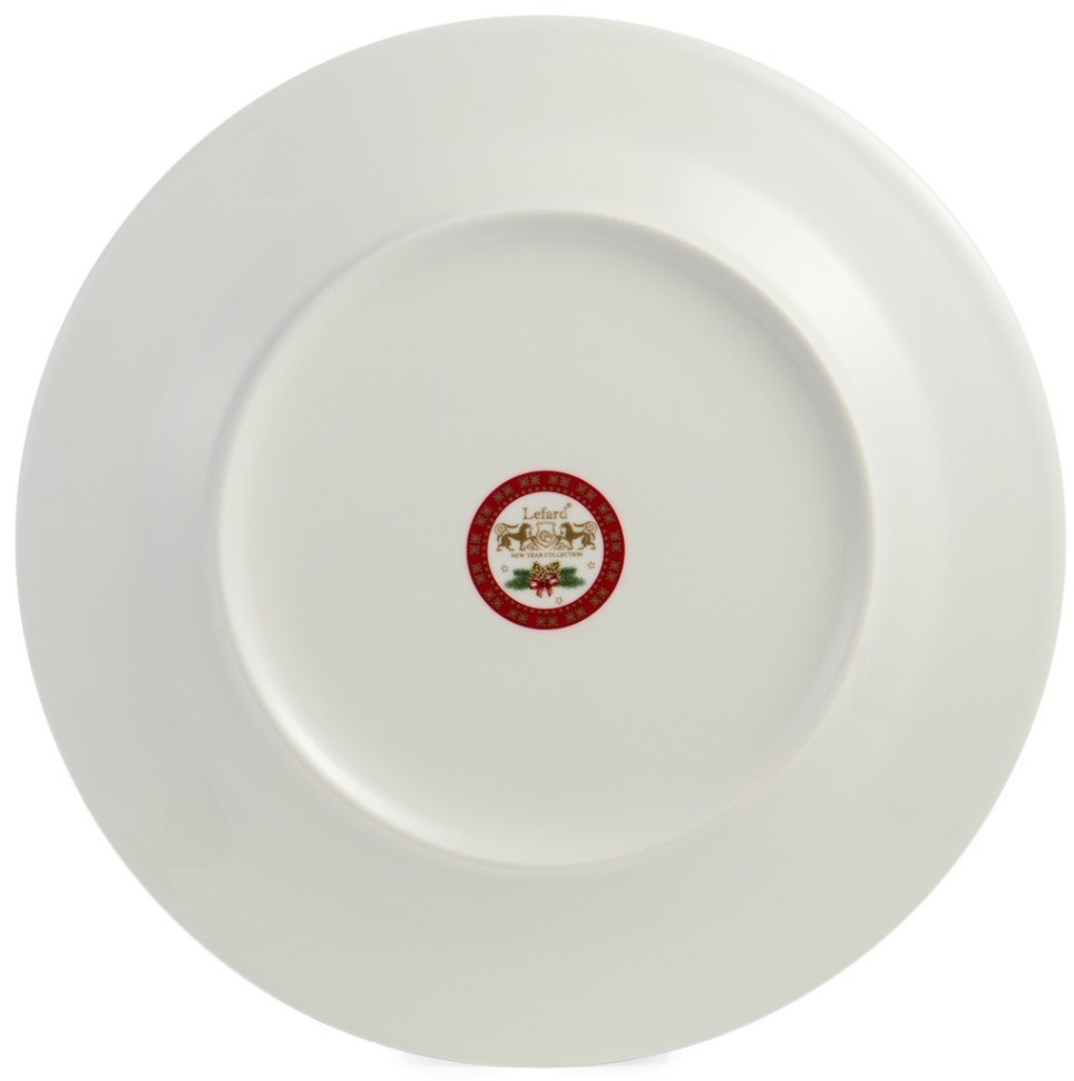 Тарелка обеденная lefard  "дед мороз" 27 см красная (85-1719)