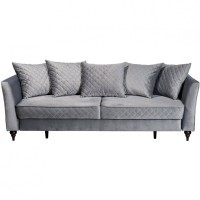 Диван Sorrento(K) 230M трехм.раск c кантом,велюр св.серый Bel40+Bel40 230*101*86 (TT-00008147)