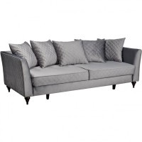 Диван Sorrento(K) 230M трехм.раск c кантом,велюр св.серый Bel40+Bel40 230*101*86 (TT-00008147)