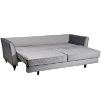 Диван Sorrento(K) 230M трехм.раск c кантом,велюр св.серый Bel40+Bel40 230*101*86 (TT-00008147)