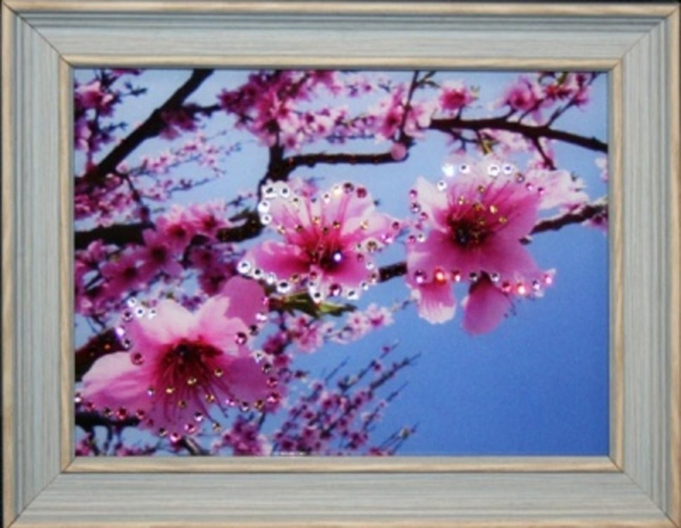 Картина Ветка яблони с кристаллами Swarovski (1587)