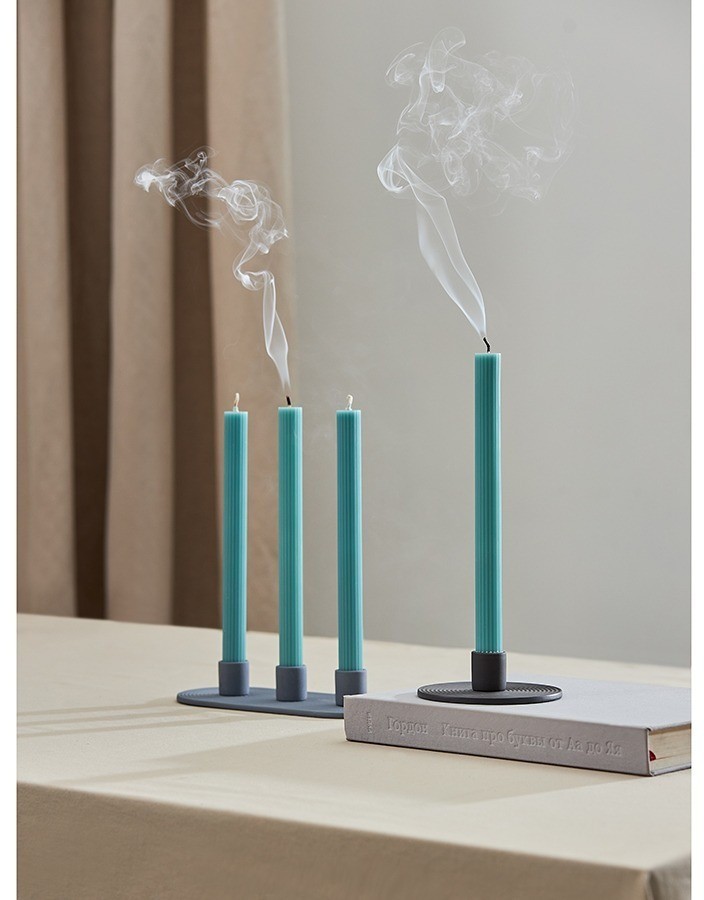 Набор из двух свечей бирюзового цвета из коллекции edge, 24,5 см (77658)