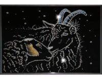 Картина Овечка и козел с кристаллами Swarovski (1470)
