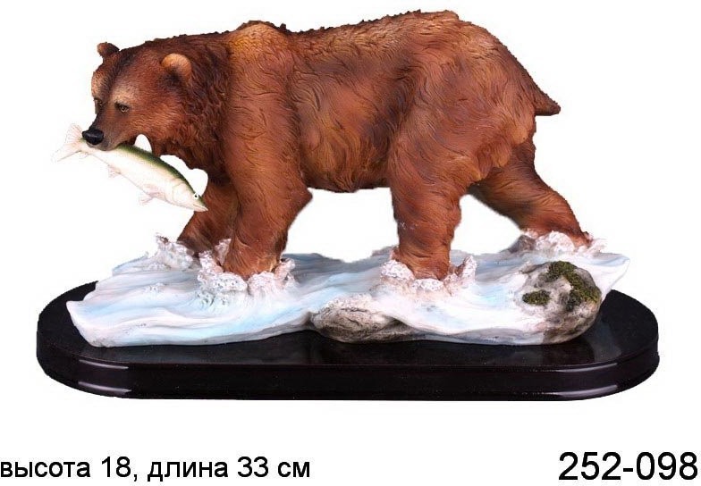 Фигурка "медведь с рыбой" длина=33 см. высота=18 см. Lefard (252-098)