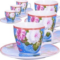 Коф/наб. 12пр 80мл кост/фарф РОЗЫ LR (24757)