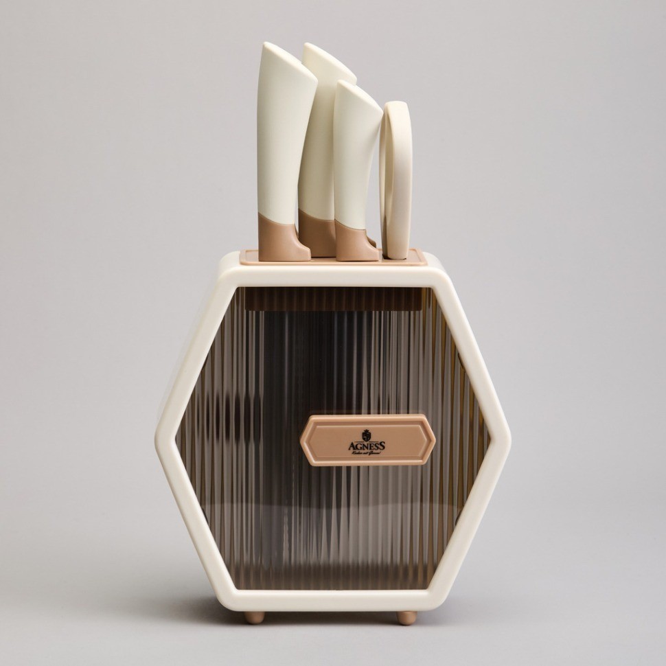 Набор ножей agness  на пластиковой подставке, 7 предметов (911-779)