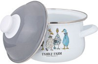 Набор кастрюль agness  эмалированных серия &quot;family farm&quot;, 4пр. 1,5л и 2,8л, 16х10см, 20х12см (934-718)