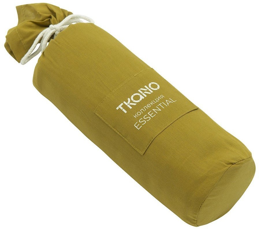 Комплект постельного белья оливкового цвета с контрастным кантом из коллекции essential, 150х200 см (73722)