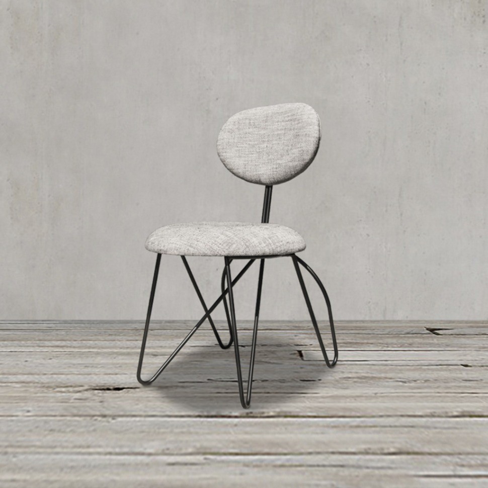 Стул LP18/MB/A760-8A, металл, текстиль, Matt black/grey, MARMO