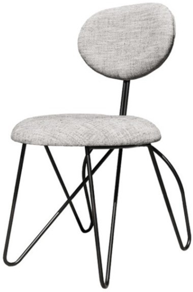 Стул LP18/MB/A760-8A, металл, текстиль, Matt black/grey, MARMO