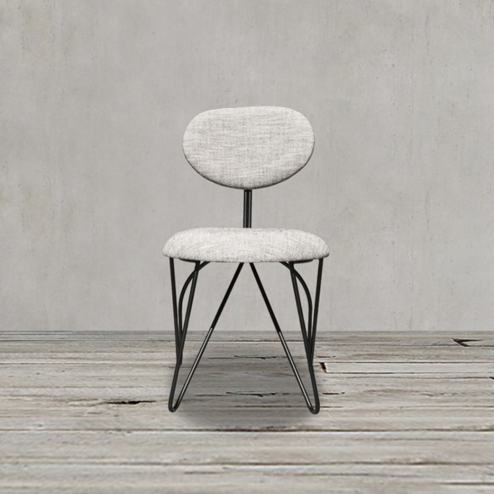 Стул LP18/MB/A760-8A, металл, текстиль, Matt black/grey, MARMO