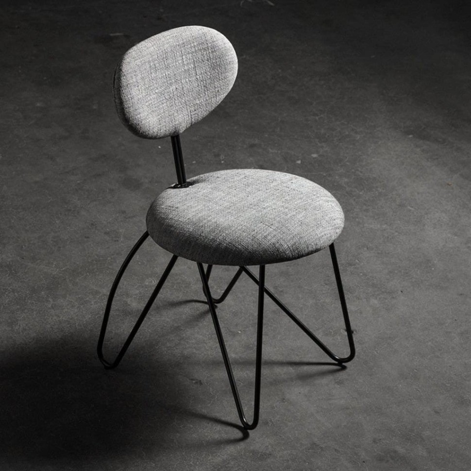 Стул LP18/MB/A760-8A, металл, текстиль, Matt black/grey, MARMO