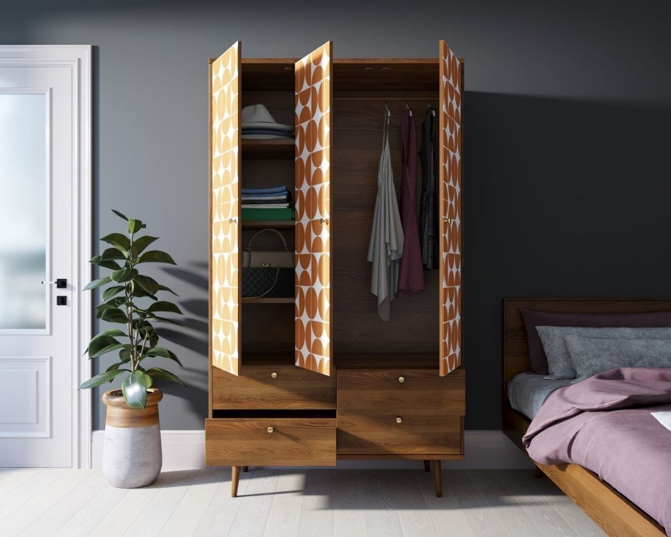 Шкаф трехстворчатый Berber принт 14 арт BB02/Print_14-ET