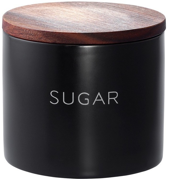 Банка керамическая для хранения сахара, 400 мл, черная (78750)