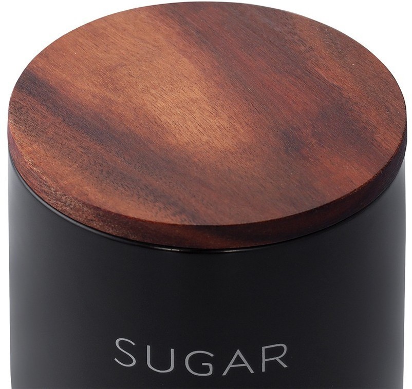 Банка керамическая для хранения сахара, 400 мл, черная (78750)