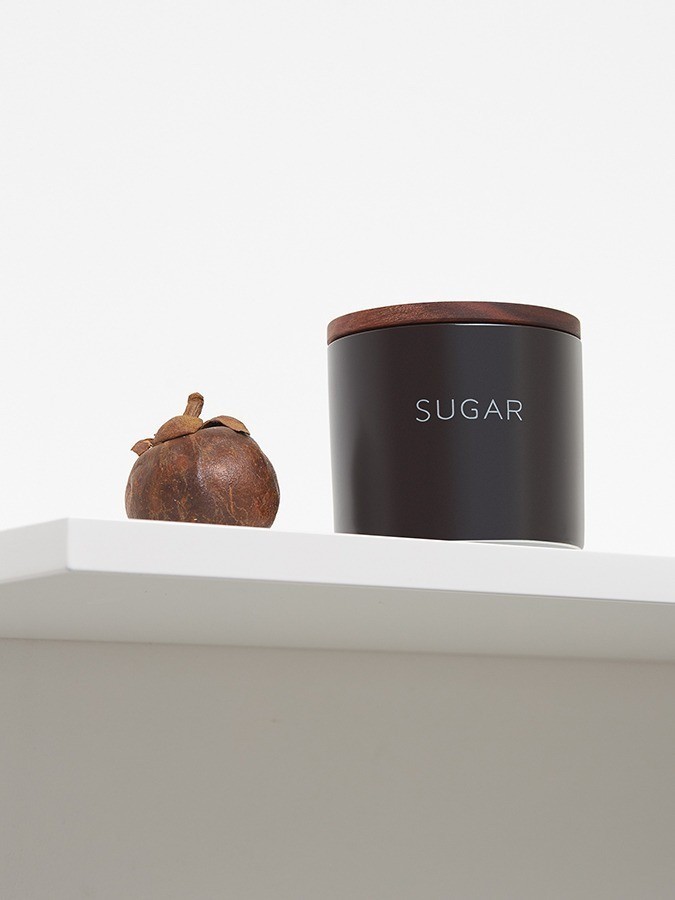 Банка керамическая для хранения сахара, 400 мл, черная (78750)