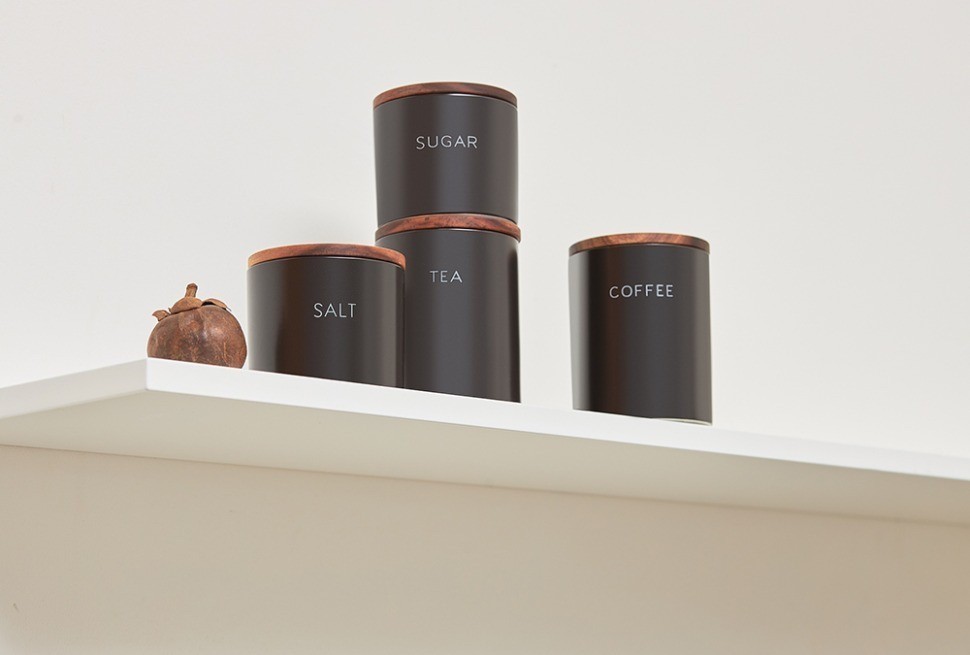 Банка керамическая для хранения сахара, 400 мл, черная (78750)